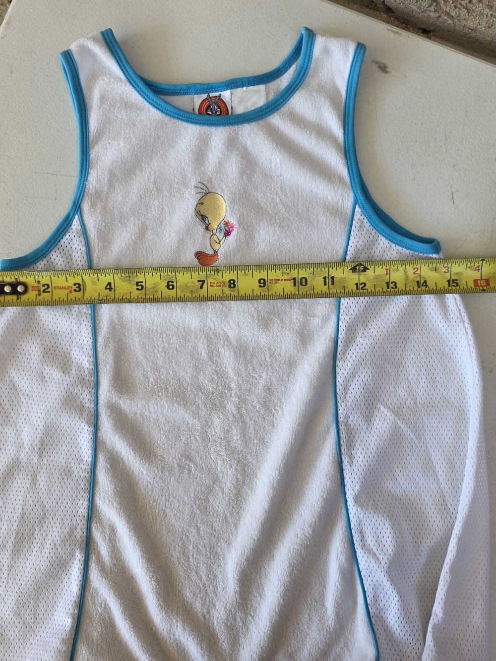 Vintage 2001 Looney Tunes Tweety Bird Terry Cloth Tank Top - Picture 7 of 8
